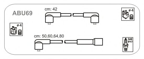 Комплект проводов зажигания ABU69