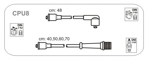 Комплект проводов зажигания CPU8