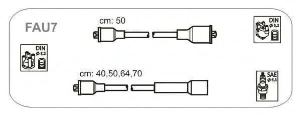 Комплект проводов зажигания FAU7
