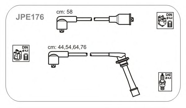 Комплект проводов зажигания JPE176
