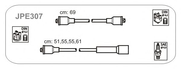 Комплект проводов зажигания JPE307