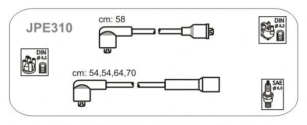 Комплект проводов зажигания JPE310