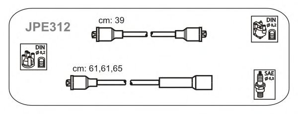 Комплект проводов зажигания JPE312