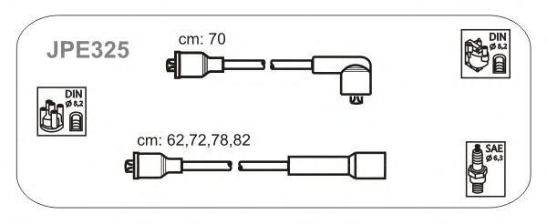 Комплект проводов зажигания JPE325