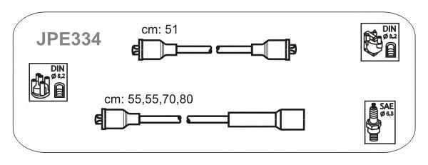Комплект проводов зажигания JPE334