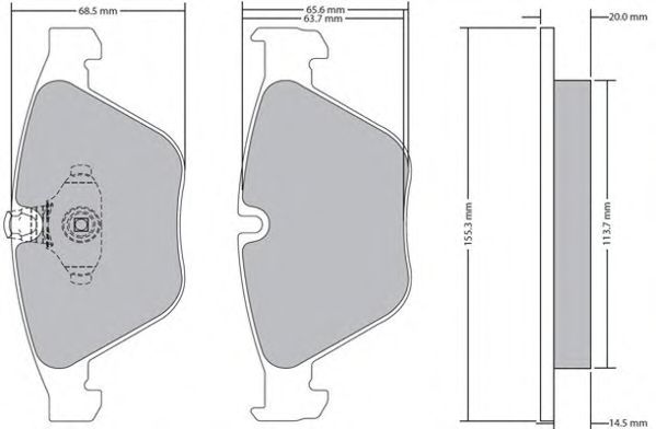 Комплект тормозных колодок, дисковый тормоз FBP-1664
