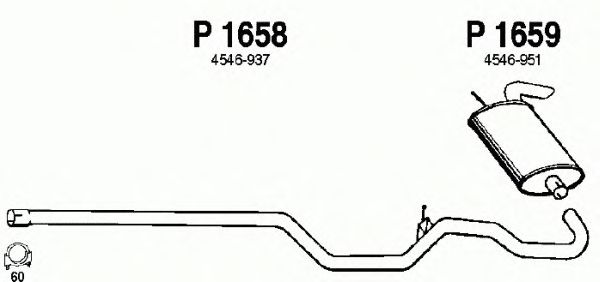 Eksosrør P1658