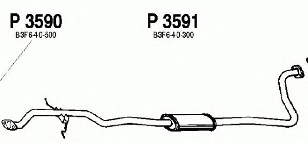 Средний глушитель выхлопных газов P3591