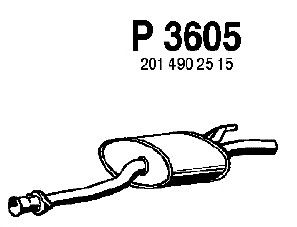 Средний глушитель выхлопных газов P3605