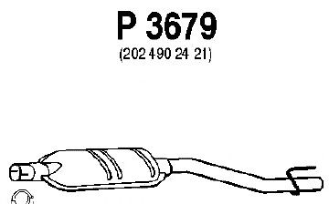 Средний глушитель выхлопных газов P3679