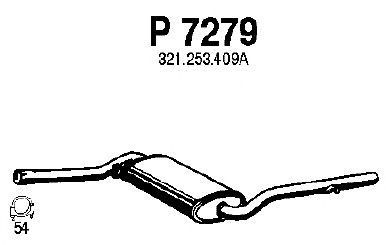 Средний глушитель выхлопных газов P7279