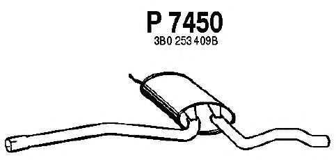 Средний глушитель выхлопных газов P7450