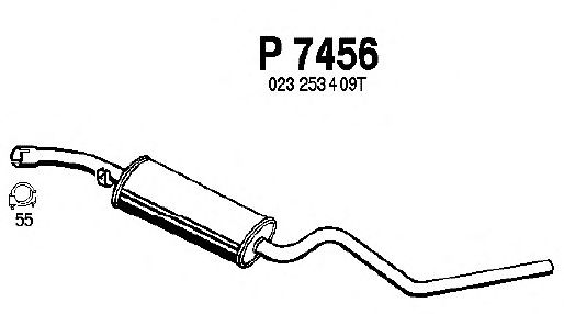 Средний глушитель выхлопных газов P7456