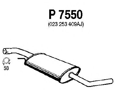 Средний глушитель выхлопных газов P7550