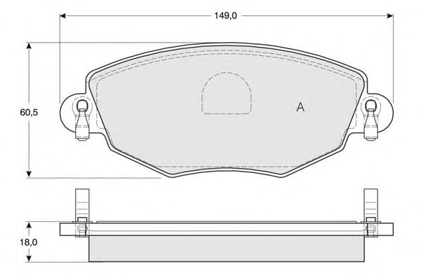 Комплект тормозных колодок, дисковый тормоз PF1258