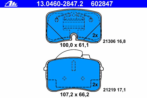 Kit de plaquettes de frein, frein à disque 13.0460-2847.2