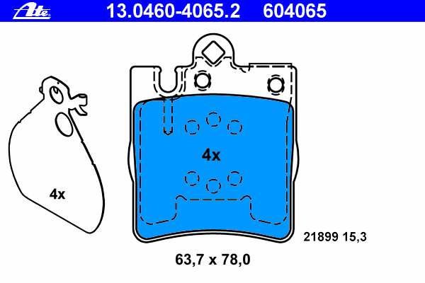Комплект тормозных колодок, дисковый тормоз 13.0460-4065.2