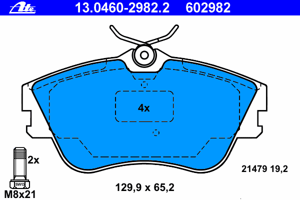 Комплект тормозных колодок, дисковый тормоз 13.0460-2982.2
