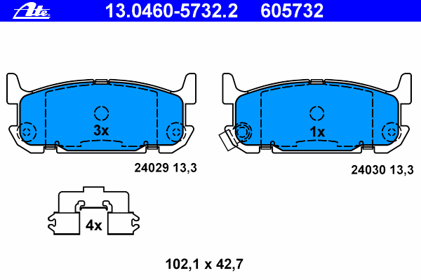 Brake Pad Set, disc brake 13.0460-5732.2