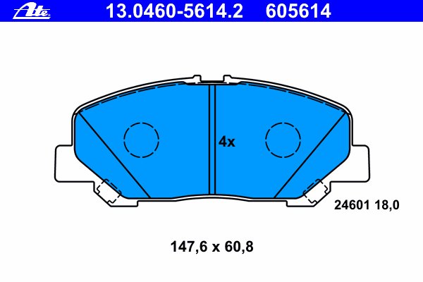 Комплект тормозных колодок, дисковый тормоз 13.0460-5614.2