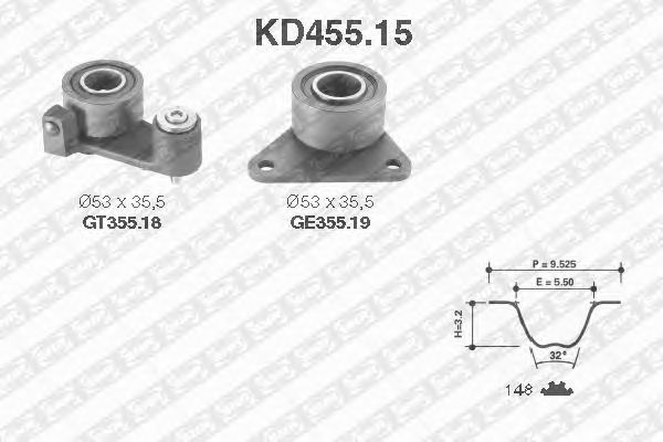 Timing Belt Kit KD455.15