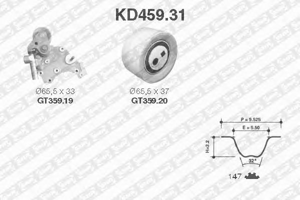 Kit cinghie dentate KD459.31