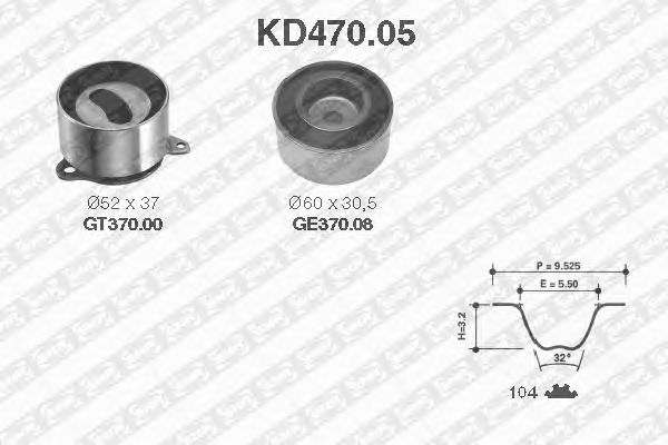 Distributieriemset KD470.05