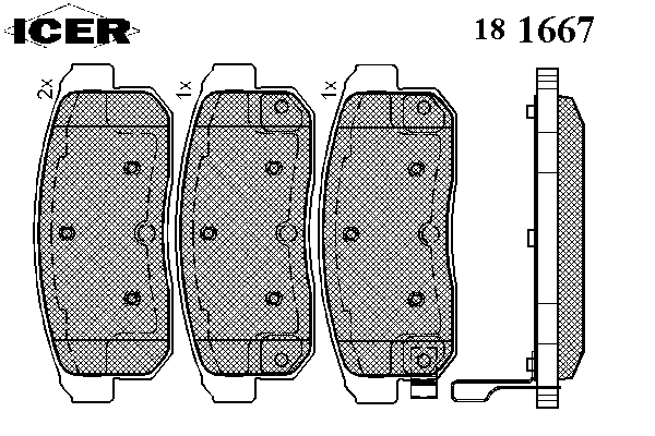Комплект тормозных колодок, дисковый тормоз 181667