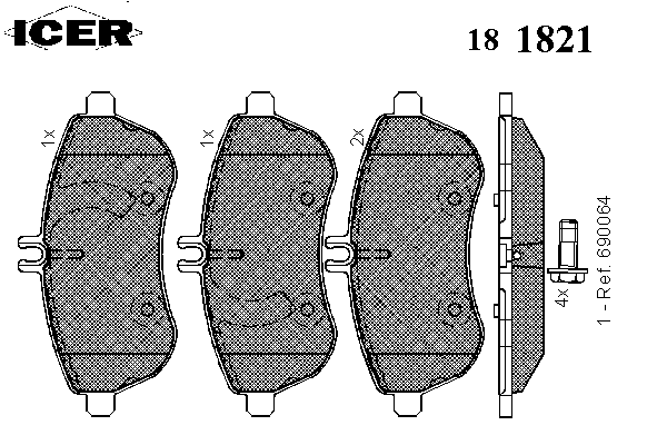 Kit de plaquettes de frein, frein à disque 181821