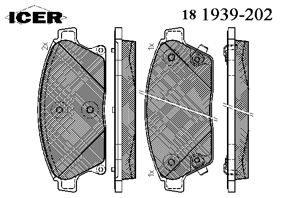 Комплект тормозных колодок, дисковый тормоз 181939-202