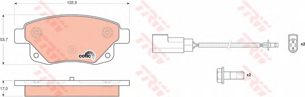 Комплект тормозных колодок, дисковый тормоз GDB1725