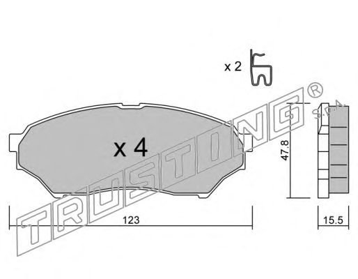 Комплект тормозных колодок, дисковый тормоз 412.0