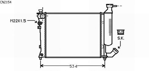 Radiador, arrefecimento do motor CN2154