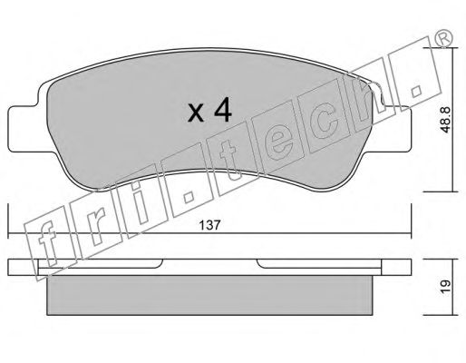 Комплект тормозных колодок, дисковый тормоз 726.0