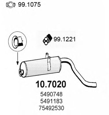 Глушитель выхлопных газов конечный 10.7020