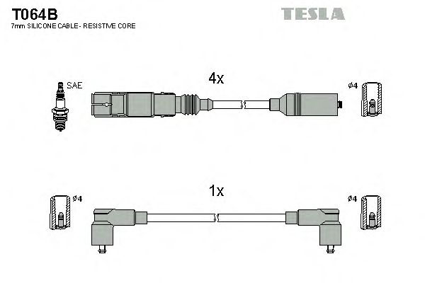 Комплект проводов зажигания T064B