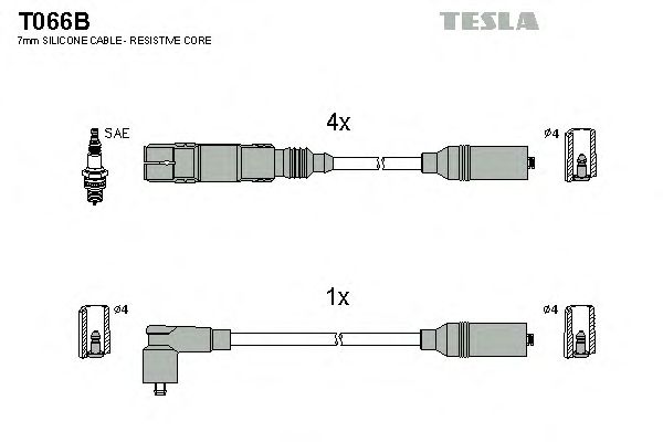 Комплект проводов зажигания T066B