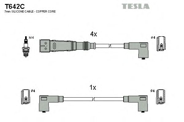 Комплект проводов зажигания T642C