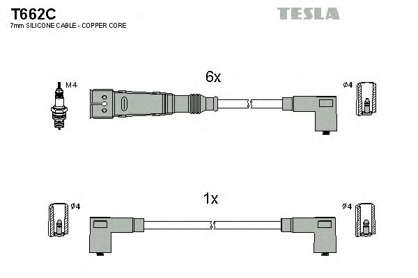 Комплект проводов зажигания T662C