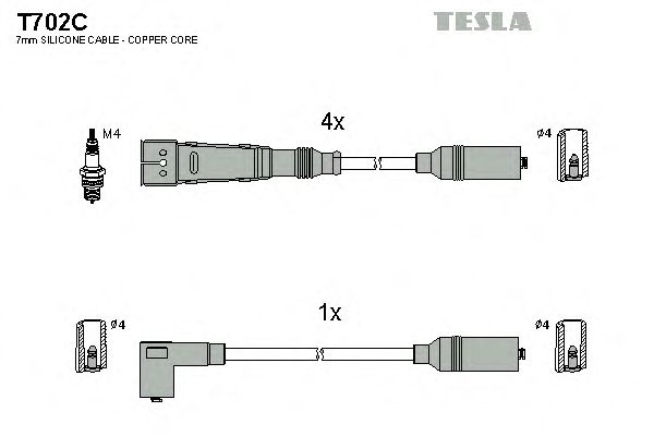 Комплект проводов зажигания T702C