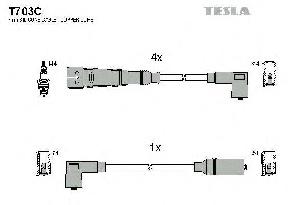 Комплект проводов зажигания T703C