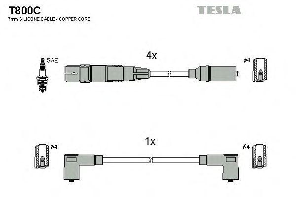 Комплект проводов зажигания T800C