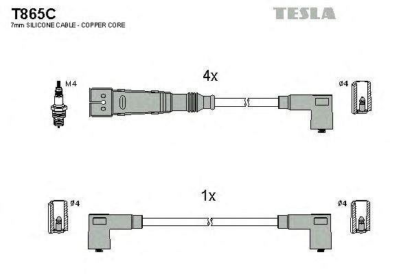 Комплект проводов зажигания T865C