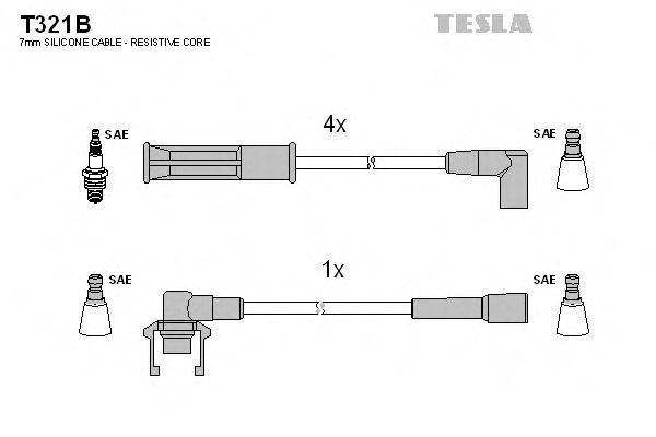 Комплект проводов зажигания T321B