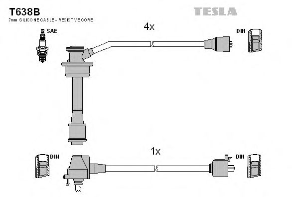 Комплект проводов зажигания T638B