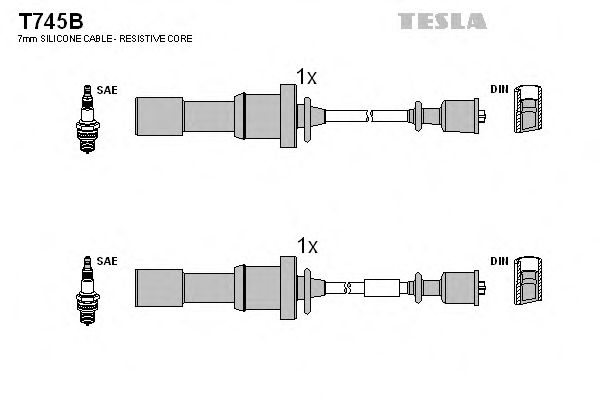 Комплект проводов зажигания T745B