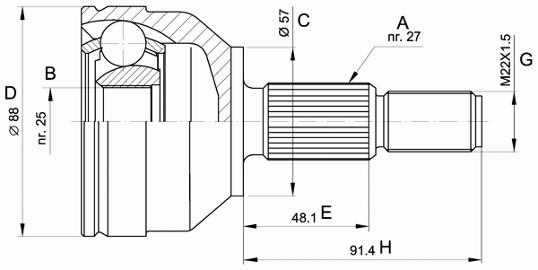Gelenksatz, Antriebswelle CVJ5202.10