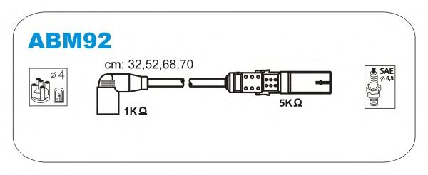 Комплект проводов зажигания ABM92