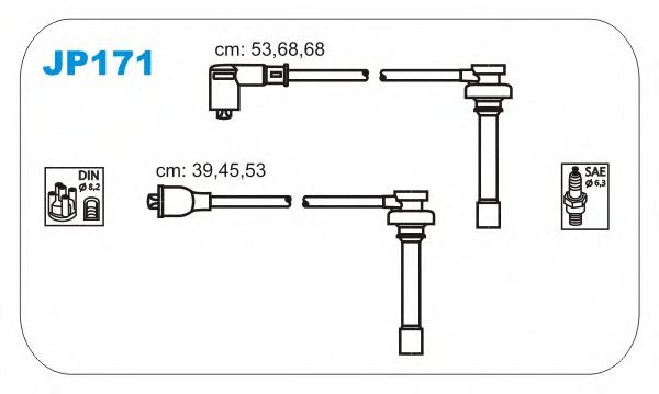 Комплект проводов зажигания JP171