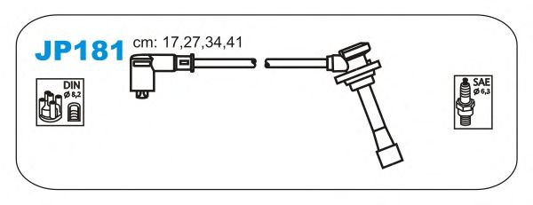 Комплект проводов зажигания JP181